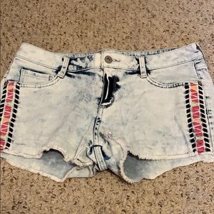 Acid wash shorts